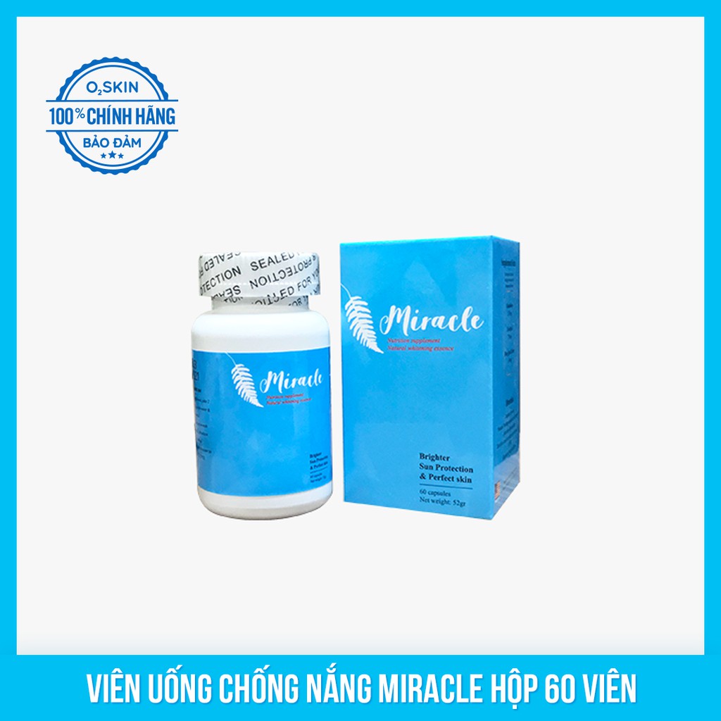 [ CHÍNH HÃNG ] VIÊN UỐNG CHỐNG NẮNG / SÁNG DA / ❤️ FREESHIP ❤️ - Viên uống chống nắng Miracle [ HỘP 60 VIÊN ]