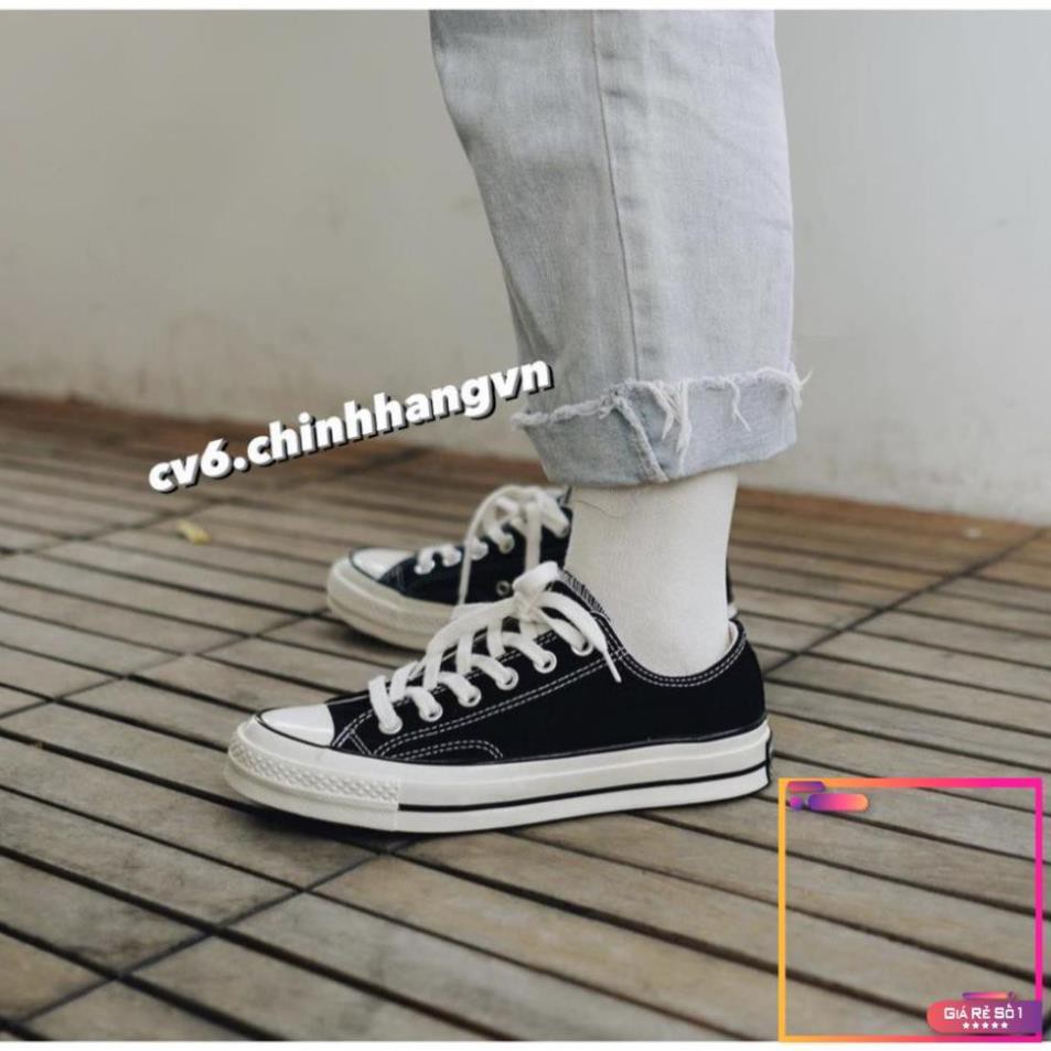 [free] ( 𝙃𝙖̀𝙣𝙜 𝙍𝙚𝙖𝙡 ) Giày Conversse Chuck70s Black/Egret Thấp Cổ -p1 -V1