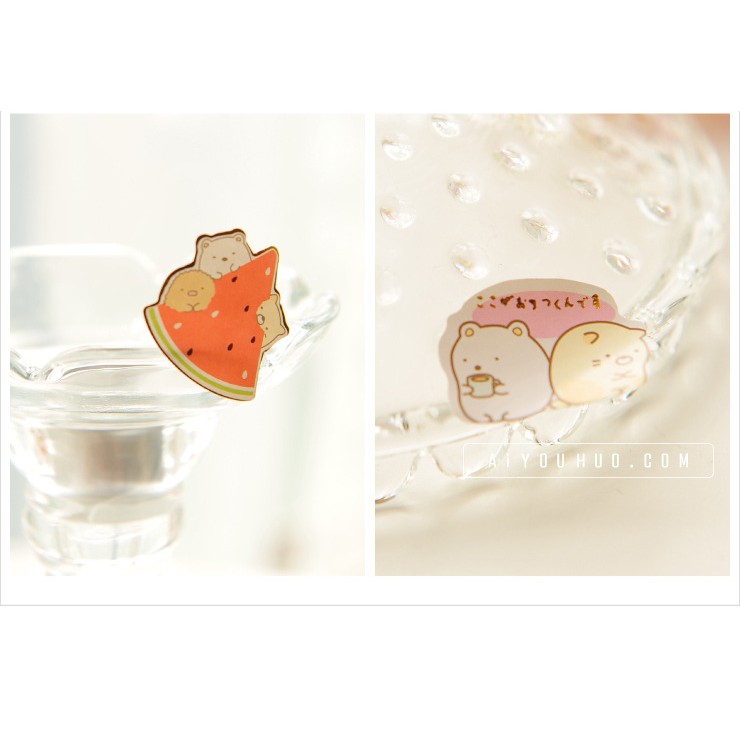 Hình dán Sticker hình động vật hoạt hình và dưa hấu phong cách Hàn Quốc ST50