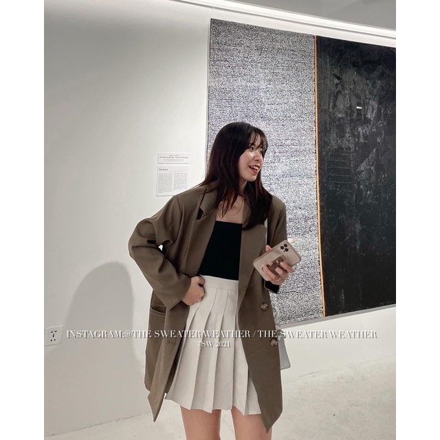 [Mã 2611THTRANG100K hoàn 10% xu đơn 99K] (Ảnh thật) Áo khoác vest trơn đệm vai oversize the.sweaterweather TSW | BigBuy360 - bigbuy360.vn