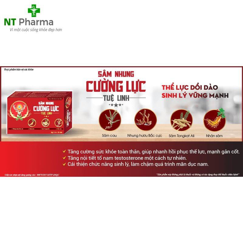 [CHÍNH HÃNG] SÂM NHUNG CƯỜNG LỰC TUỆ LINH - H/30 viên