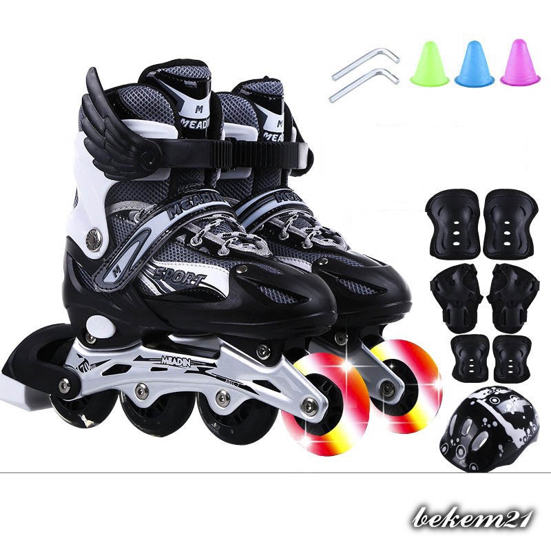 Giày trượt Patin trẻ em, người lớn Sports đủ size-Giày trượt patin thể thao + Bộ bảo hộ