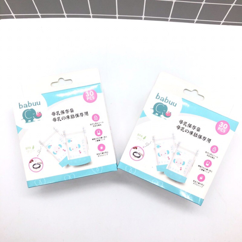 30 túi trữ sữa babuu Nhật bản 100ml mẫu mới nhất