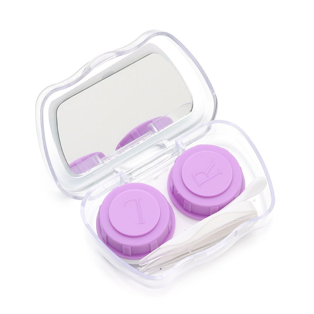 Hộp Đựng Kính Áp Tròng Mini Kèm Gương In Họa Tiết Hoạt Hình Dễ Thương Cho Unisex