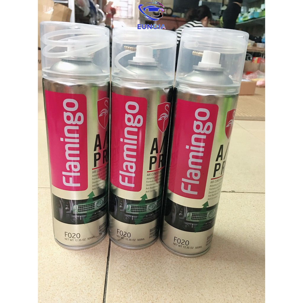 Combo 03 Bình Xịt Bọt Vệ Sinh Điều Hoà Ô Tô Flamingo F020 - Bình 500ml
