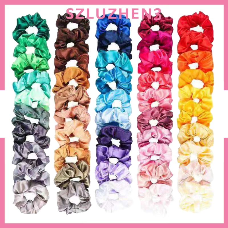 [SmartHome ] 50 Strong Elastic Ballet Dance Gym Hair Scrunchies Ponytail Holder Hair Ties