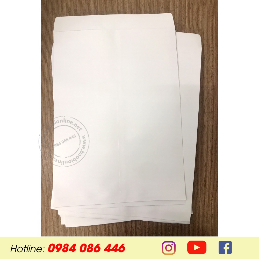 20 BAO THƯ  TRẮNG GIẤY FORT 80/100/120GSM NẮP NGANG 25x35CM CÓ SẴN - BAOBIONLINE