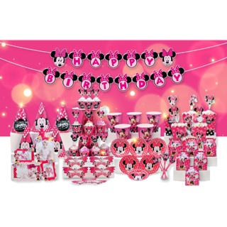 Bộ trang trí sinh nhật cho bé theo chủ đề MICKEY hồng (mega set)