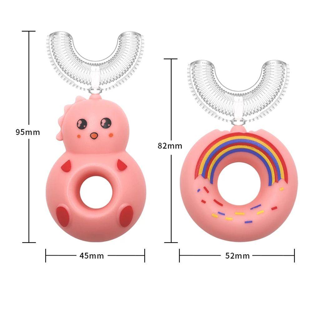 Bàn Chải Đánh Răng Hình Bánh Donut Khủng Long Xoay 360 Độ Cho Bé