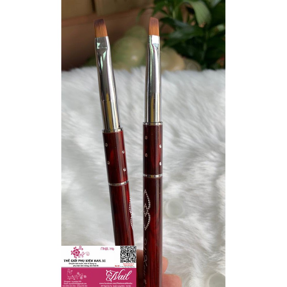 Cọ Bản Cọ Đắp Gel Nail Art Brush Gel Cán Đá Đẹp
