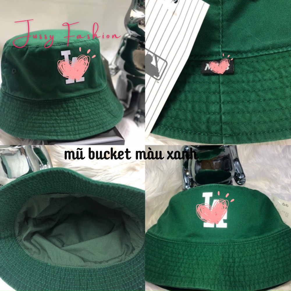 Set 2 Mũ Lưỡi Trai Và Mũ Bucket L/a Màu Xanh Lá Hot Trend 2022 Vải Cotton Full Tem Mạc Hàng Chuẩn Đẹp