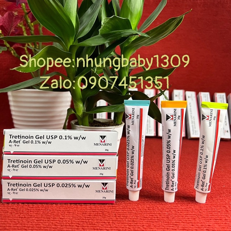 Tretinoin A Ret Gel 0.025%, 0.05%, 0.1%, chống lão hoá