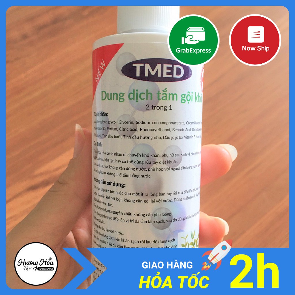 TẮM GỘI KHÔ Tmed 2in1, cho NGƯỜI BỆNH ⚡200ml, dùng cho bệnh nhân, trông người bệnh, sau phẫu thuật, sau sinh, du lịch,..