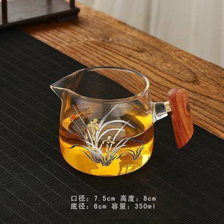 tống trà thủy tinh cán gỗ