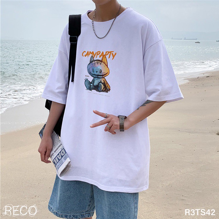 Áo thun, phông nam nữ Hàn Quốc cao cấp dáng rộng tay lỡ T-Shirt Loose R3TS42 Unisex