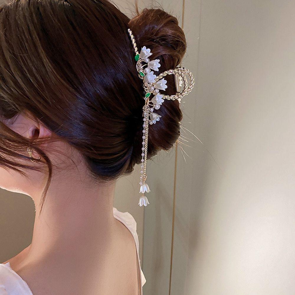 Kẹp Tóc Hình Hoa Lan Phong Cách Cổ Điển Ngọt Ngào WMES15H Cho Nữ