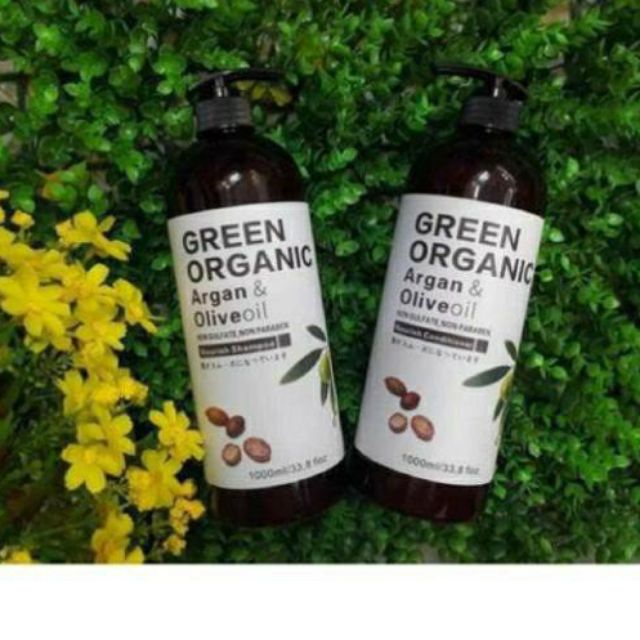 Dầu gội GREEN ORGANIC phục hồi tóc hư tổn khô sơ kiềm dầu sạch gàu, hương thơm nước hoa cặp gội xả 100ml chính hãng