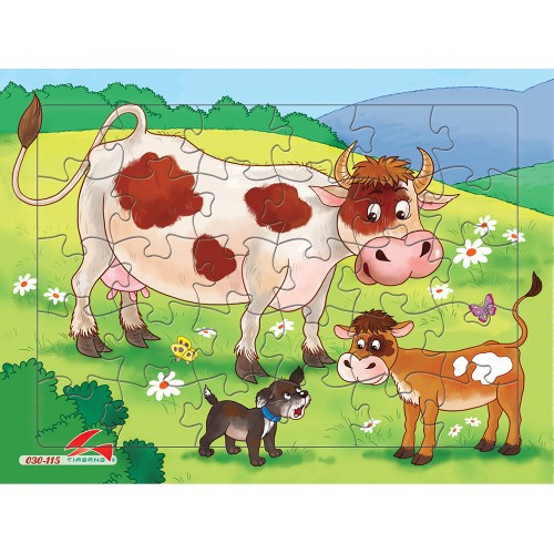 Tranh xếp hình phát triển trí tuệ cho bé Tia Sáng Jigsaw Puzzle 30 mảnh - Bò mẹ và bò con - MSP: 030-115