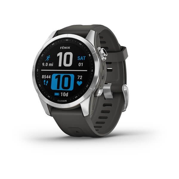 Đồng hồ thông minh Garmin Fenix 7S - Silver with Graphite Silicone Band