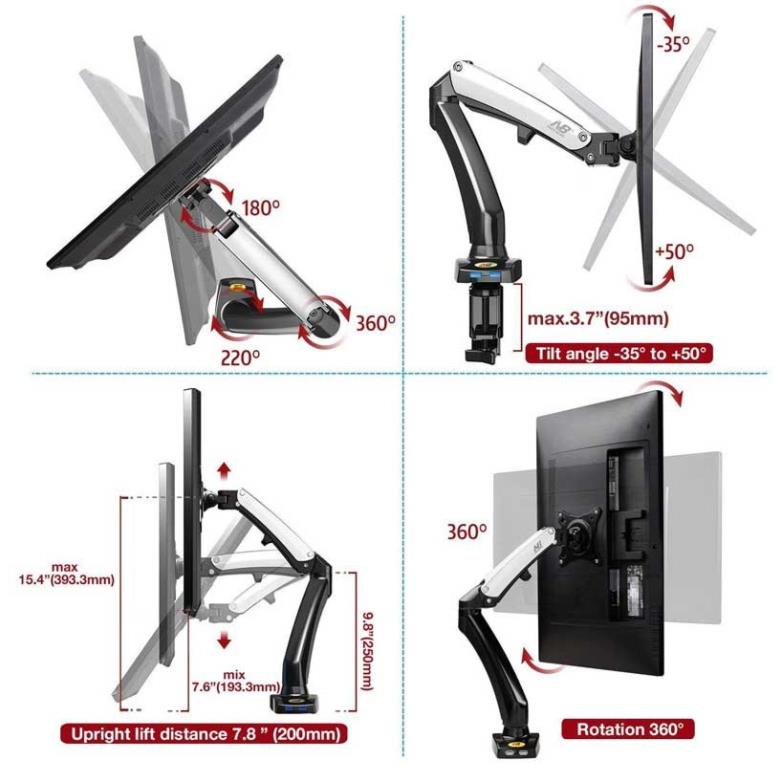 Giá Treo Máy Tính NB - F100A [ Dùng cho Màn Hình 17&quot; - 35&quot; ] - [ HÀNG CHÍNH HÃNG ] - Model 2021