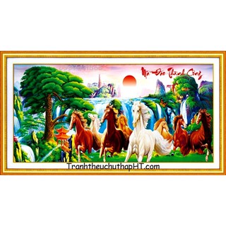 Tranh đính đá Mã đáo thành công 100*50cm LV349