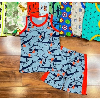 Bộ ba lỗ bé trai xuất dư Carter chất thun bozip size đại 20-35kg