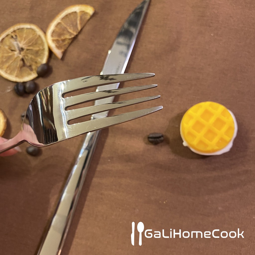 Bộ 2 sản phẩm DAO và DĨA (nĩa) ăn bít tết inox 304 phong cách Châu Âu cao cấp | GaliHomecook Knife and Fork BH1-3-40