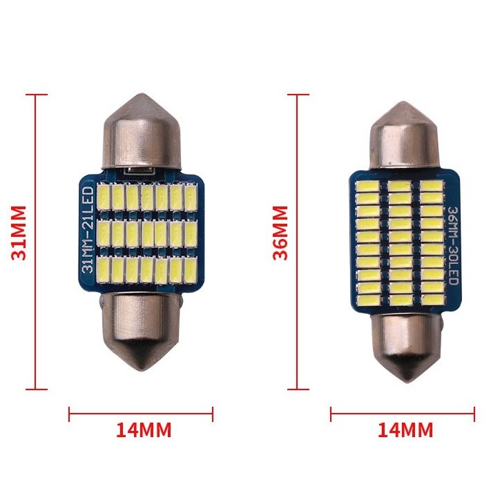 Bóng LED trần, đọc sách, cốp, chip 3014 festoon F3014-36 kích thước 39mm