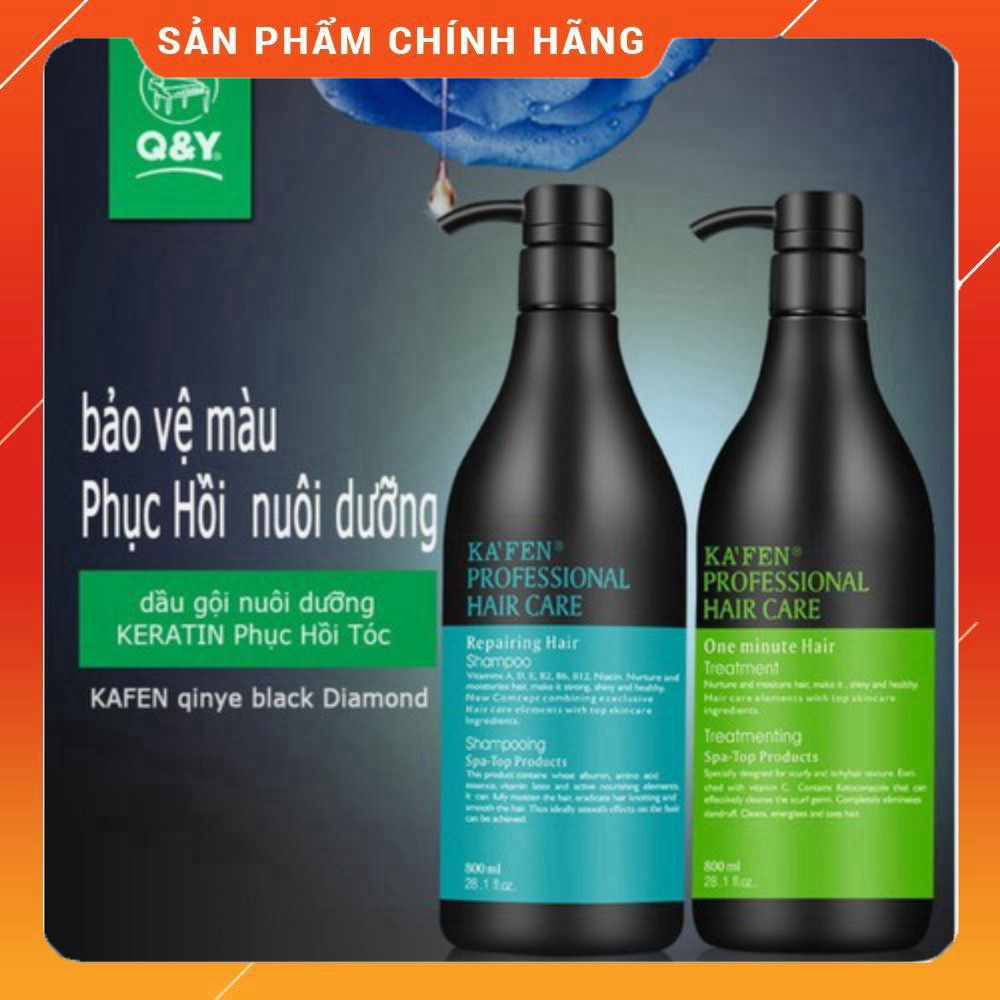 ✅ [COMBO 2 SP Kafen] Kafen Bộ dầu gội và dầu xả phục hồi mượt tóc Kafen loại 800ml .