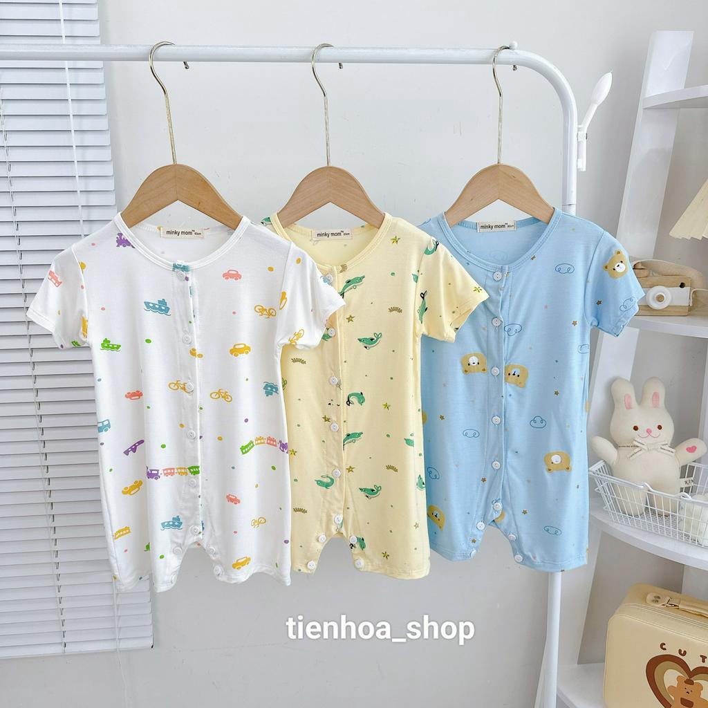 Bodysuit , Body đùi thun lạnh Minky Mom mềm mịn mát cho bé trai bé gái từ 5-15kg