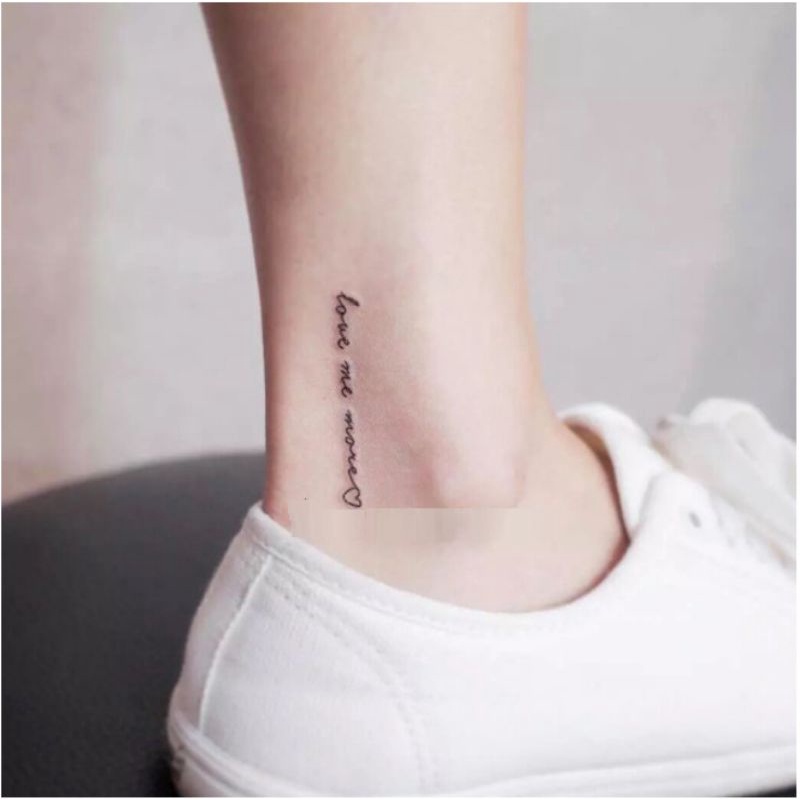 Hình xăm chữ &quot;love me more&quot; d23. Xăm dán tatoo mini tạm thời, size &lt;10x6cm