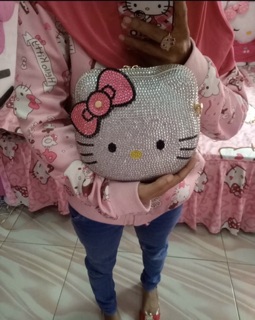 Túi Hello Kitty đính đá handmade