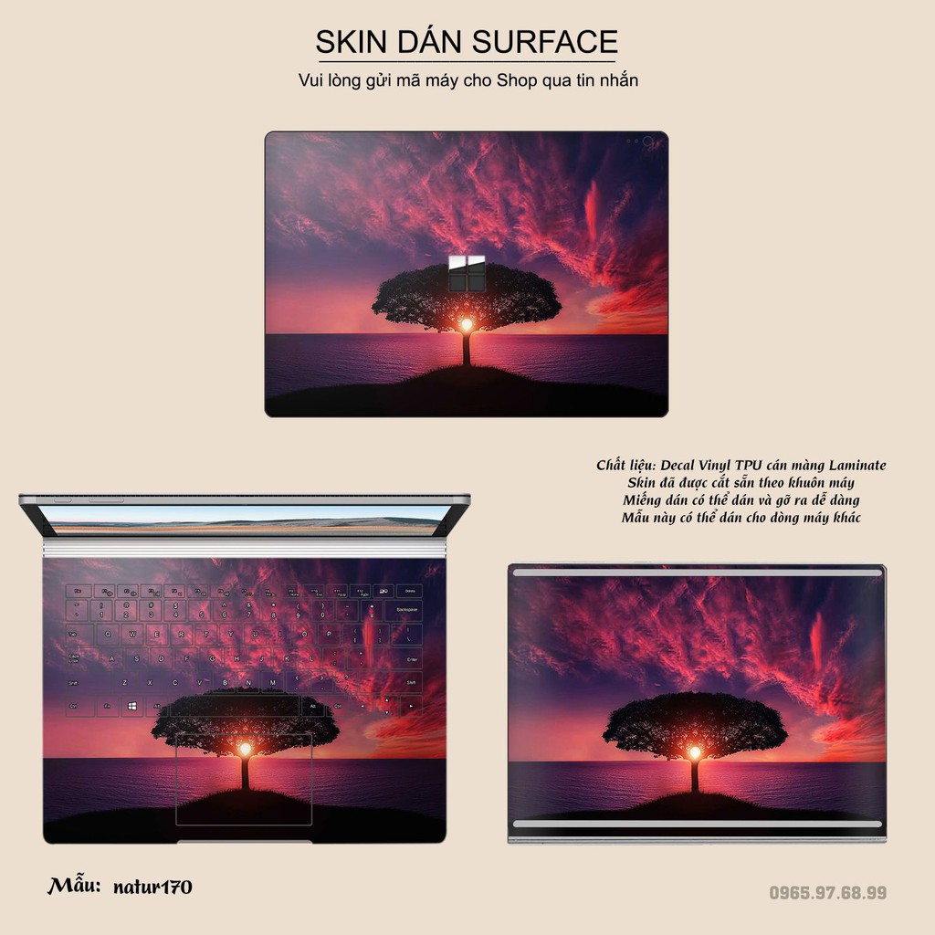 Miếng dán Skin bảo vệ mặt lưng Surface Pro 2/ Pro 3/ Pro 4/ Pro 5/ Pro 6/Pro 7/Pro X / Surface Go /Book in hình sưu tầm