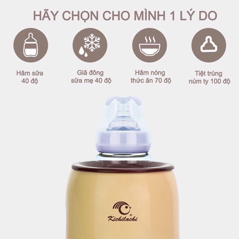 Máy hâm, ủ sữa Kichilachi đa chức năng