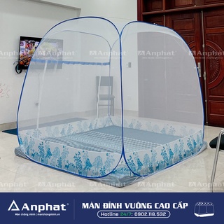 Màn Tự Bung Đỉnh Vuông 1 Chân Viền- Viền xanh dương- Màn Tự Bung- Màn thông minh gấp gọn