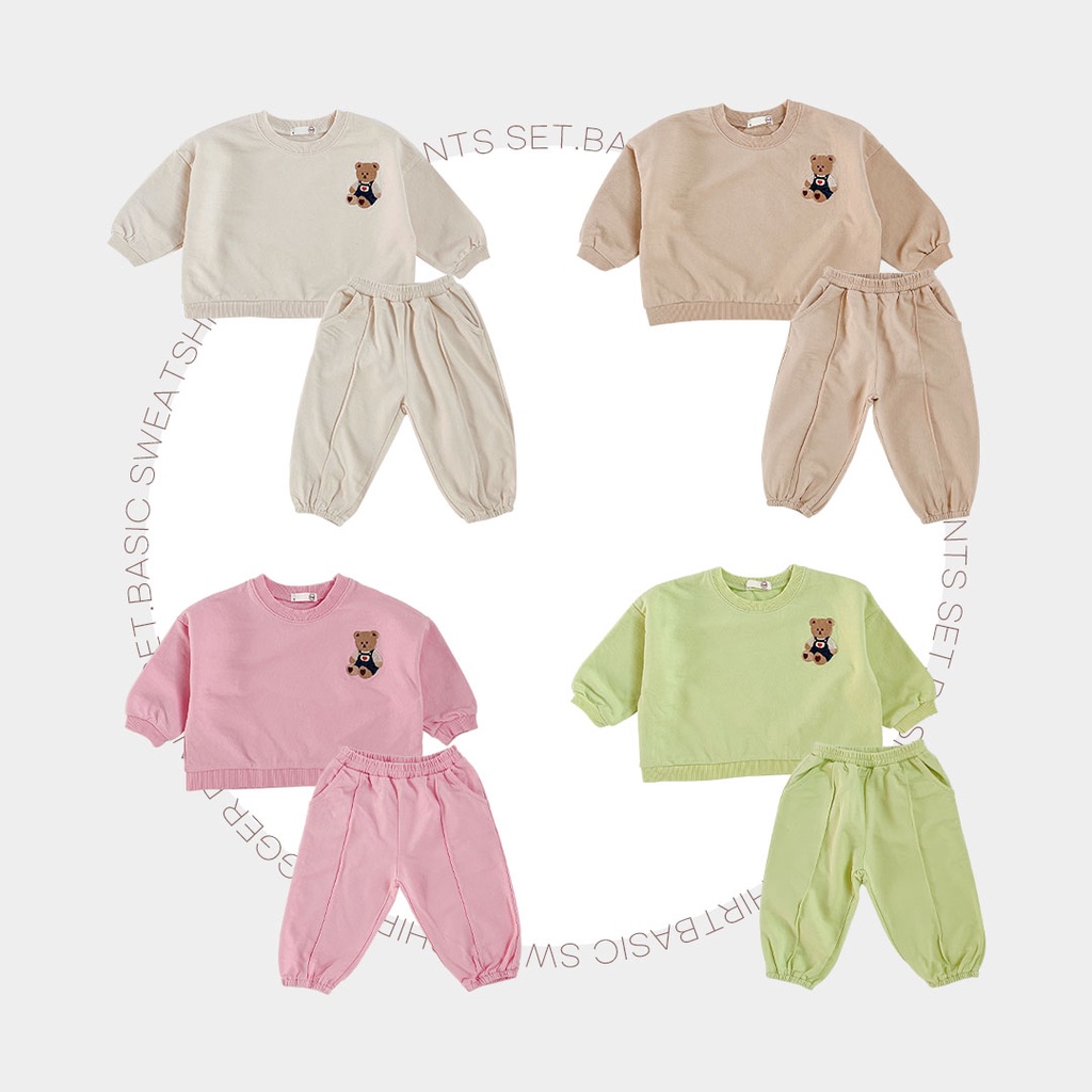 Bộ Áo Sweater Tay Dài + Quần Dài Dày Dặn In Hoạt Hình Dễ Thương Thời Trang Thu Đông Cho Bé Sơ Sinh
