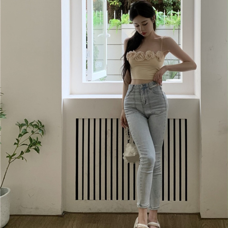 Áo Hai Dây Họa Tiết Hoa Ba Chiều Quyến Rũ Dễ Phối Đồ Thời Trang Cho Nữ
