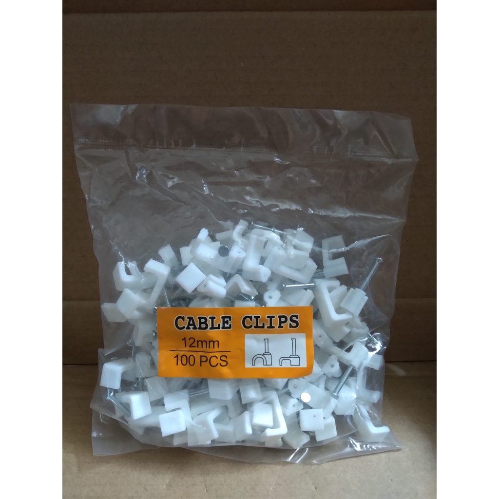 Nẹp dây vuông F12mm cable clip  Đinh nẹp cố định dây cáp, dây mạng, dây điện hàng chất lượng