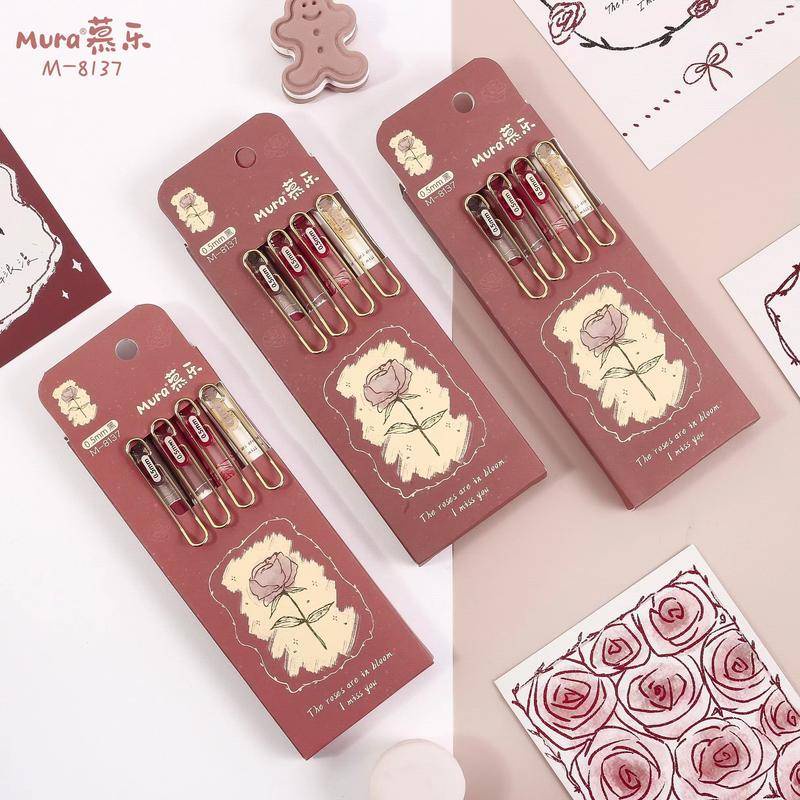 1 Bút Mực Đen Hình Hoa Hồng Dễ Thương