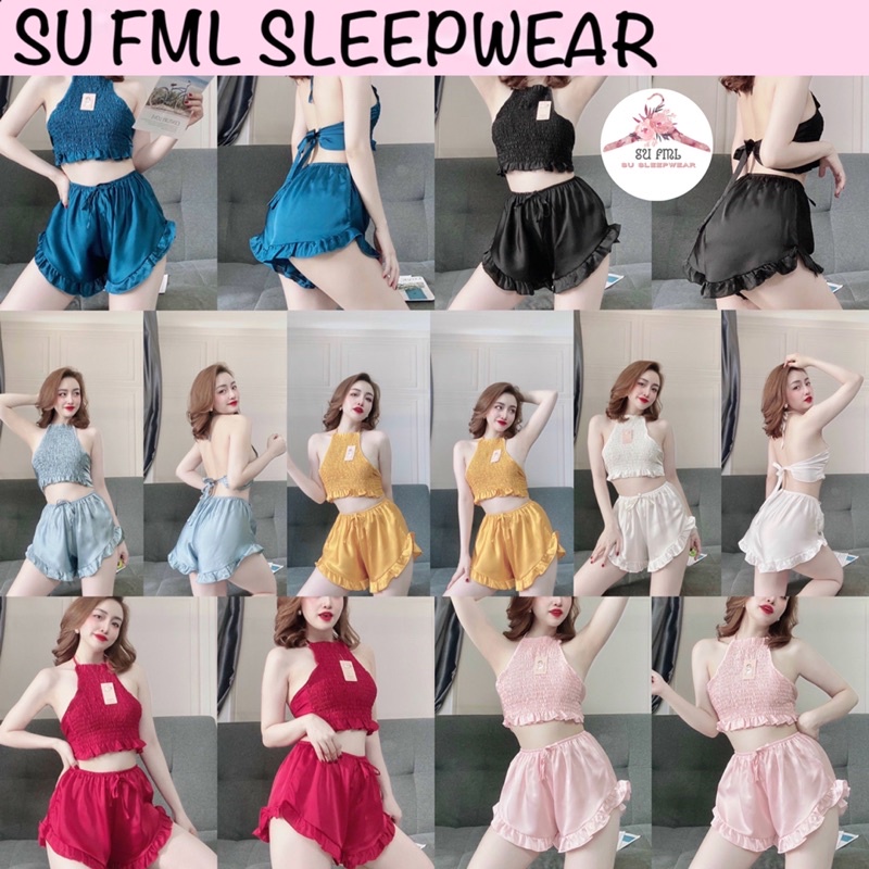 BỘ YẾM NHÚN SATIN 🔥FREESHIP🔥 BỘ NGỦ SATIN
