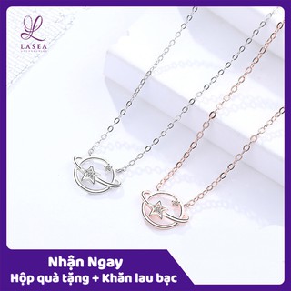 Bộ dây chuyền liền mặt nữ trang sức bạc Ý S925 Lasea - Vòng cổ hành tinh xinh xắn A410A