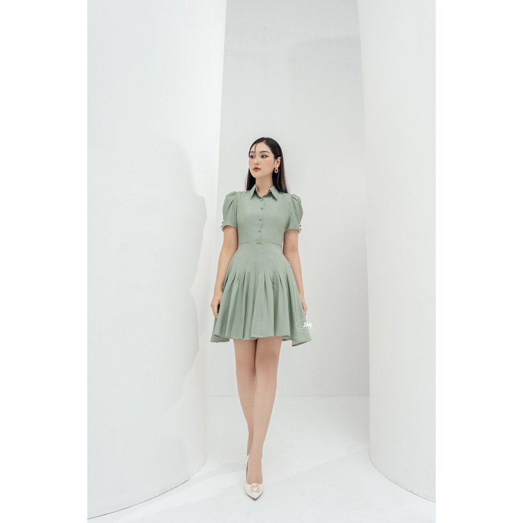 Đầm cổ đức JM Dress Design chân xếp li 1S18.2204K