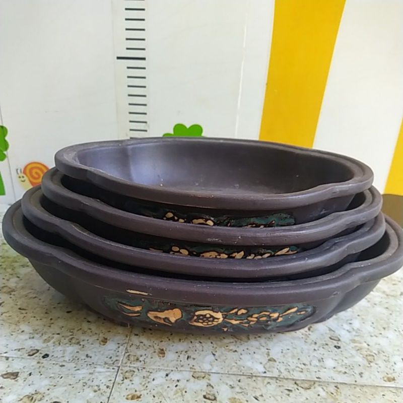 Chậu gốm ovan - Chậu trồng cây cảnh, bonsai