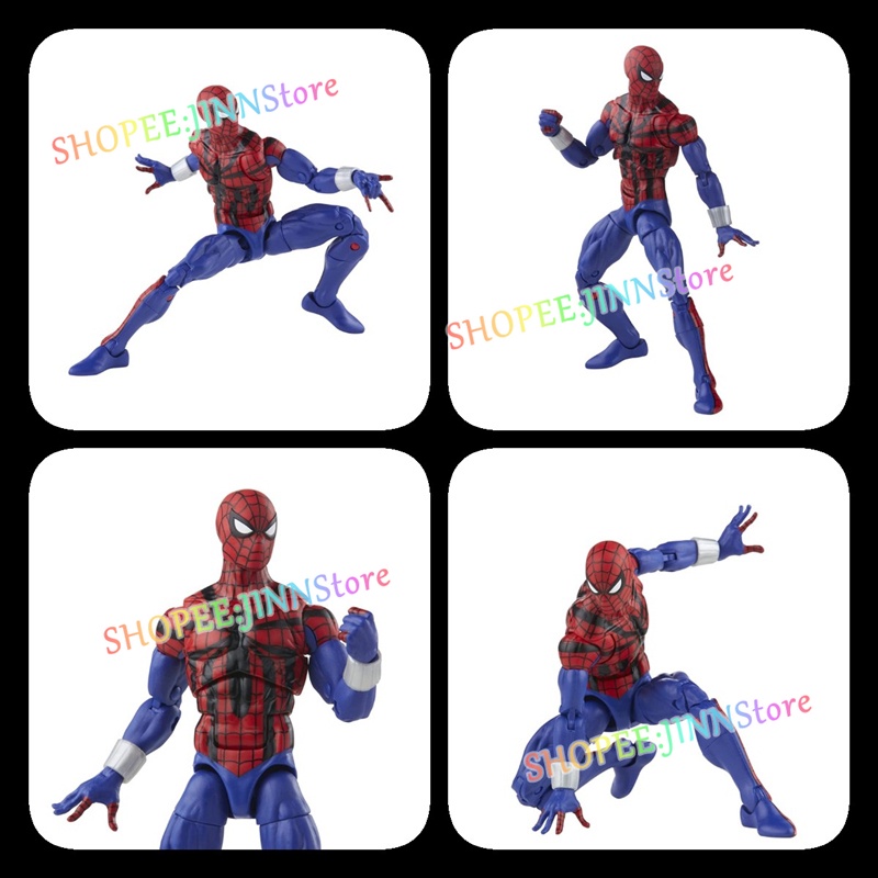 JINN Spider-Man Marvel Legends Series Đồ chơi hình hành động Ben Reilly 6 inch - Bao gồm 5 Phụ kiện: 4 Bàn tay Thay thế - Quà tặng Tốt nhất cho Trẻ em