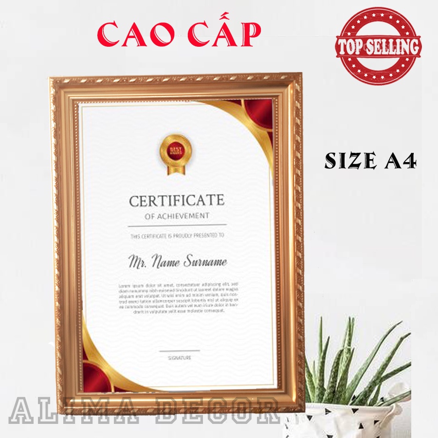 Khung Bằng Khen -A4 Dọc - Hàng Cao Cấp