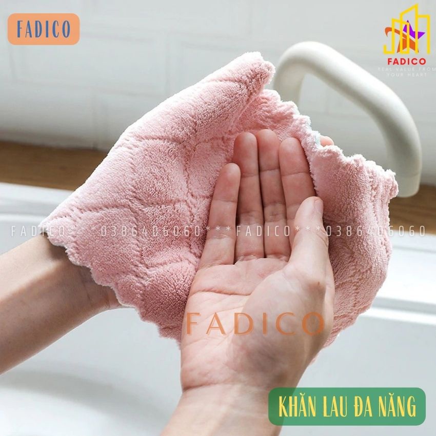 [HCM]Khăn lau đa năng,khăn lau bếp,bát đĩa,cốc chén,bàn siêu thấm nước chống dính dầu mỡ hai mặt-fadico