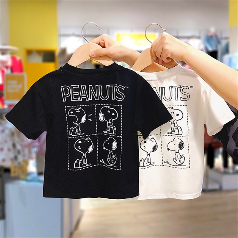Áo Bé Trai Cộc Tay In Chú Chó Snopy, Áo thun trẻ em từ 1 - 5 tuổi chất cotton cao cấp - SUMO KIDS