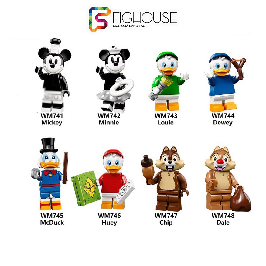 Bộ 3 nhân vật minifigures vịt Donald WM6066