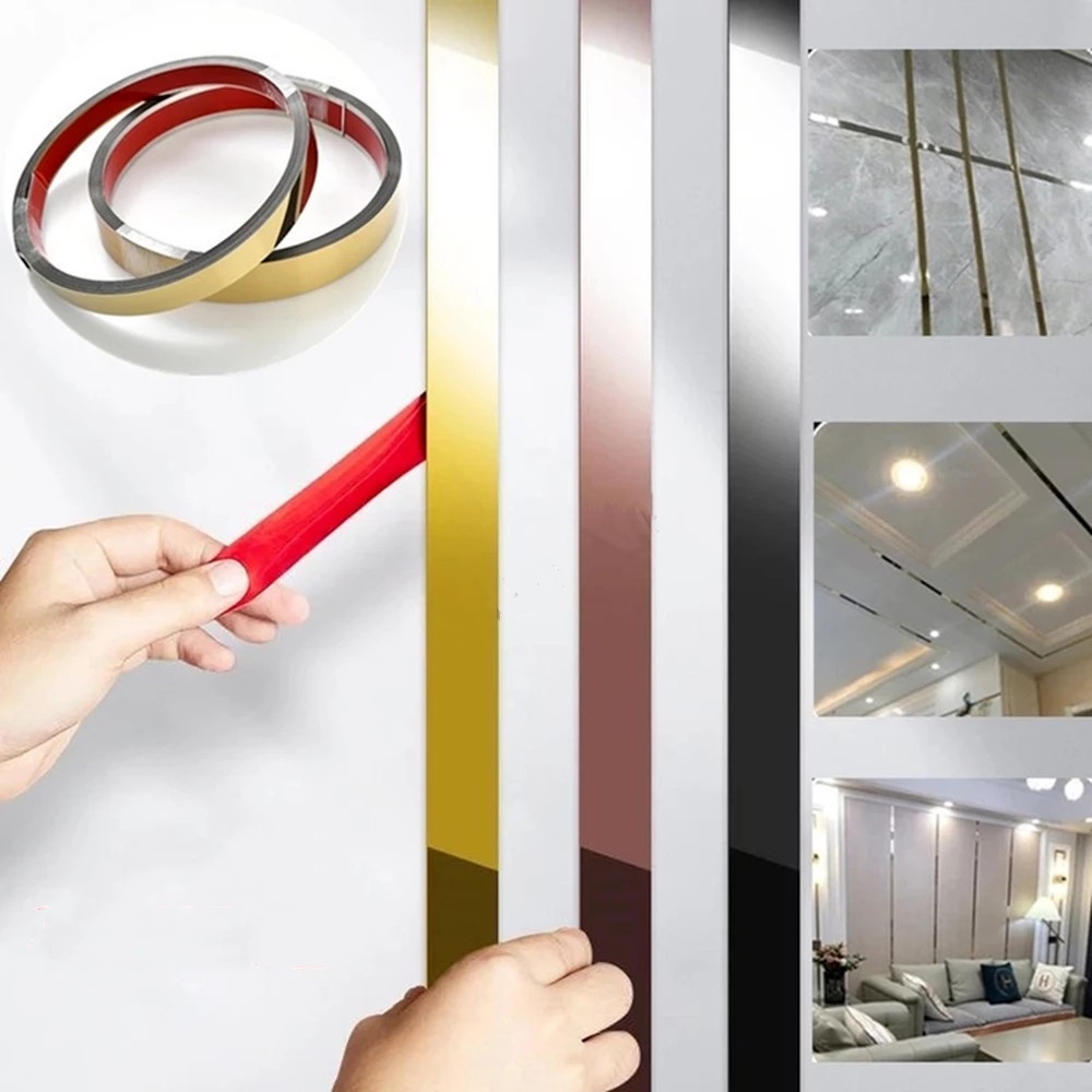 Cuộn Dây Inox 5m Tráng Gương Tự Dính Trang Trí Nhà Cửa