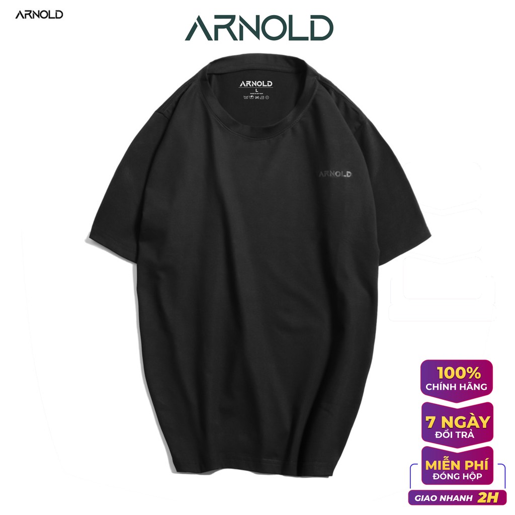 Áo thun trơn cổ tròn basic Arnold - Vải cotton co giãn 4 chiều - Dày dặn form Regular Fit